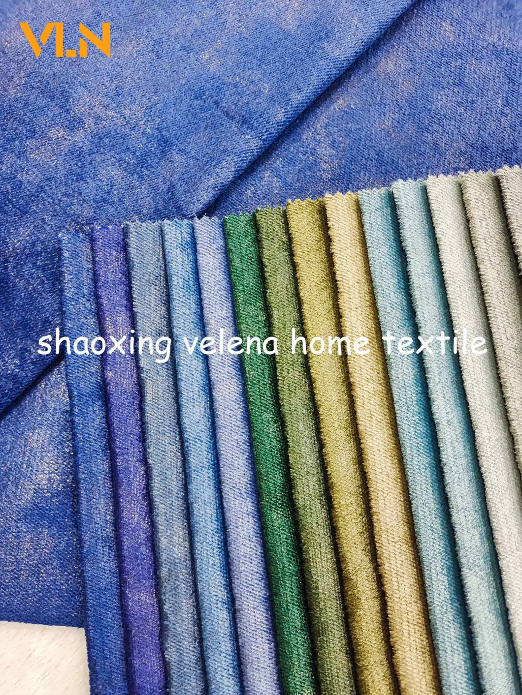 China Manufacturer 100% Polyester Jaguar Dyeing with Colorful Bronzing Foil Upholstery Textile Sofa Fabric