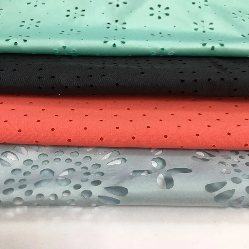 Grs Recycled RPET Pet Upholstery Hole Punched Perforated Elastic Stretch Polyester Microfiber Suede Fabric for Fashion Clothing