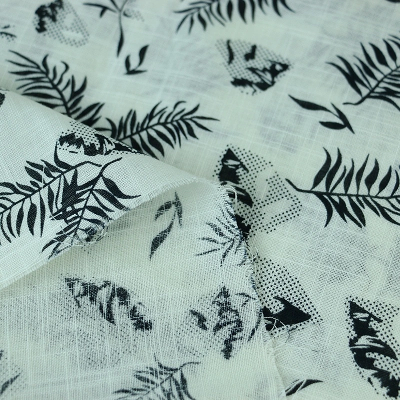 Factory Wholesale 100% Cotton Soft Print Linen Fabric for Clothing