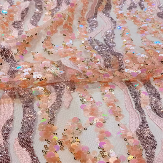 Tessuti di pizzo ricamati alla moda di alta qualità per abiti da festa